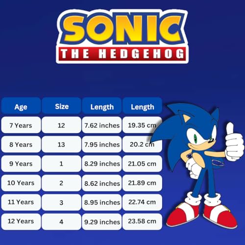 Image of Sonic The Hedgehog Boys Shoes Slipon Athletic Tennis Sneakers for Kids