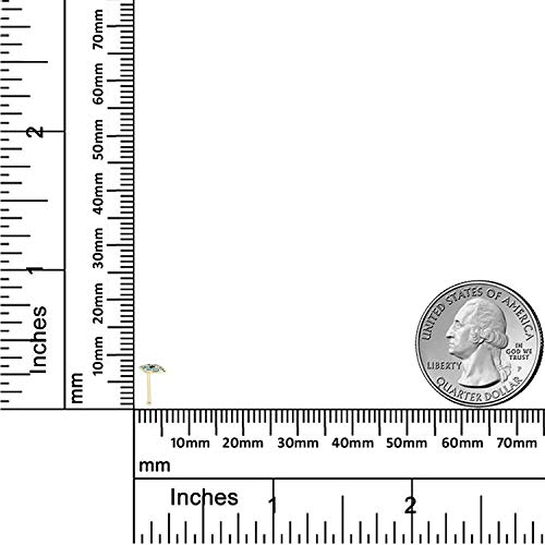 Avora 14K Yellow Gold Simulated Diamond Cz Evil Eye Nose Ring Body Jewelry (22 Gauge) #TOP2