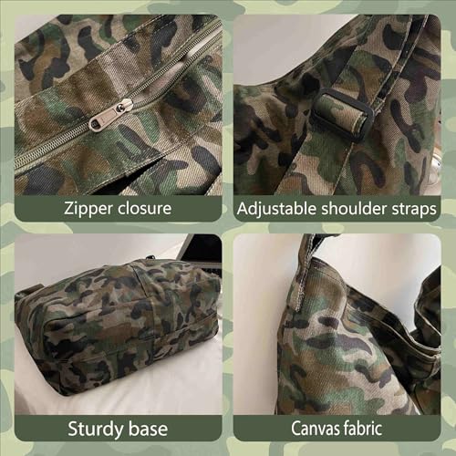 Bolso cruzado de lona camuflaje para mujer y hombre miniatura 5