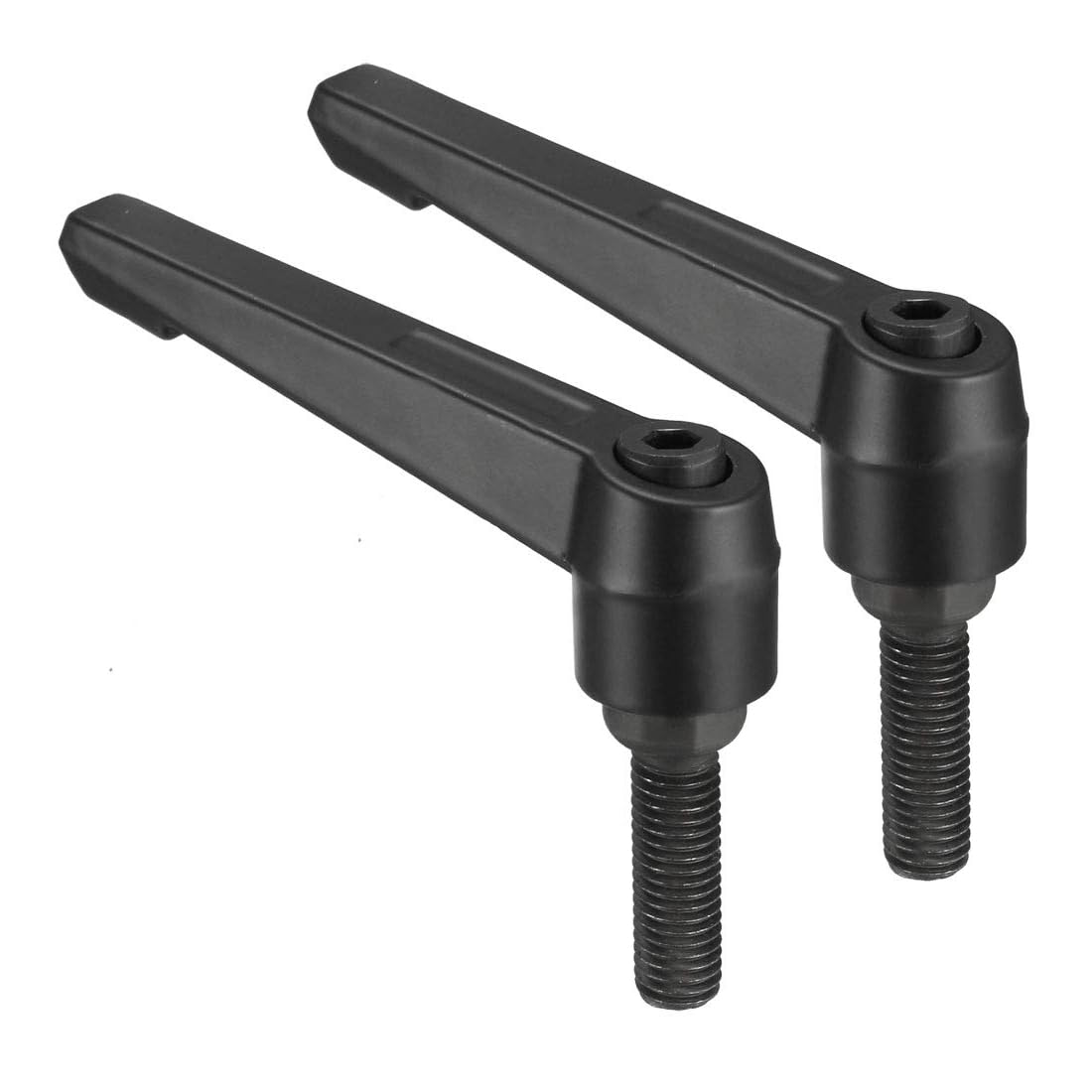 TA-VIGOR 2Pcs Adjustable Clamping Lever Handles, M10 x 35mm Locking Quick Release Push Button Ratchet Screw Knobs, Aluminum Alloy Male Thread Stud Bolts Handle for Machinery & Equipment