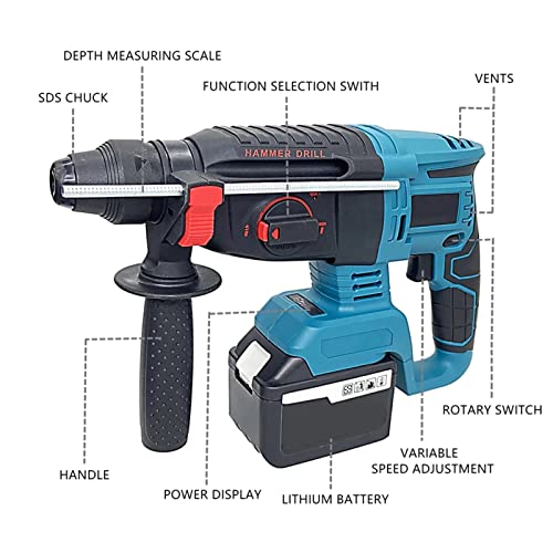 Akku-Bohrhammer, Bohrhammer, 3-in-1-Modus, bürstenloser Schlagbohrschrauber mit Sicherheitskupplung, bürstenloser… – Bild 3