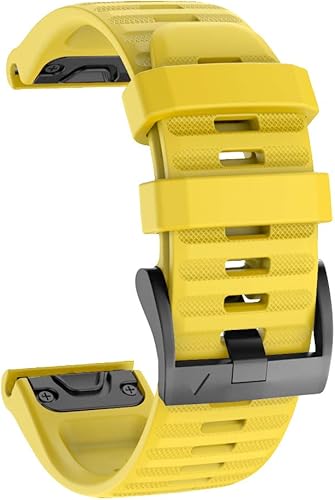 Miniatura 3 de ISABAKE Correa de reloj para Garmin Fenix 6X6X Pro, ajuste rápido de 1.024in, compatible con Fenix 6X6X Pro Fenix 5X5X Plus Fenix 33 HR (amarillo)
