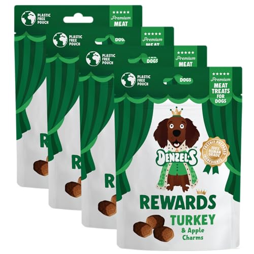 Denzels All Natural Dog Treats - High Value Rewards - Turkey & Apple (4 x 70g)