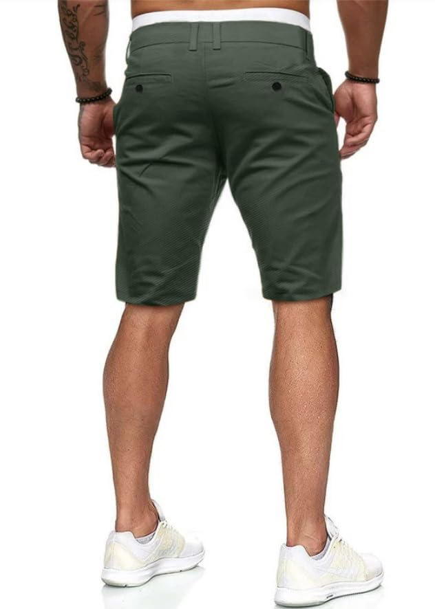 Image of HUNGSON Mens Slim Fit Shorts Stretch Chino Short Pants