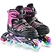 Lixada Patines en Línea Infantiles Ajustables con 4 Ruedas Iluminadoras para Niños, Niñas, Niñas y Señorita