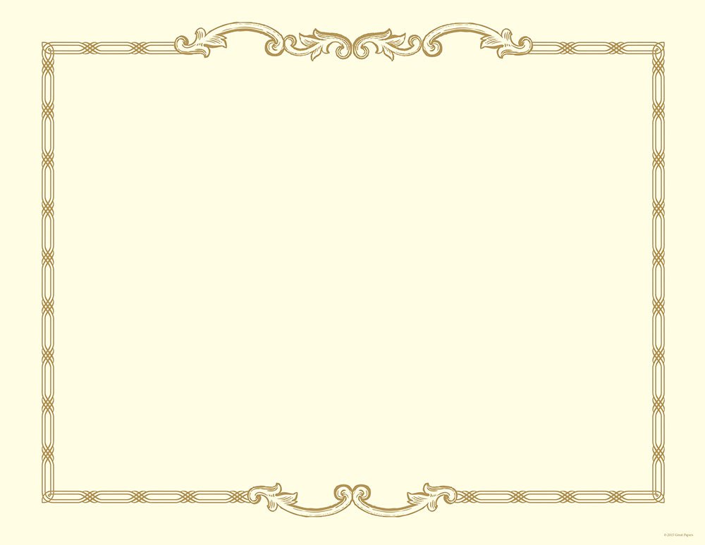 Great Papers! Linked Cast Iron Gold Foil Certificate, 8.5" x 11", 12 Count (2012198)