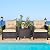 HAPPYGRILL 3 Pieces Patio Conversation Set, Outdoor Furniture Set PE Rattan Sofa Set with Removable Cushions, PE Wicker Chairs with Tempered Glass Side Table for Porch Lawn Garden Balcony Backyard