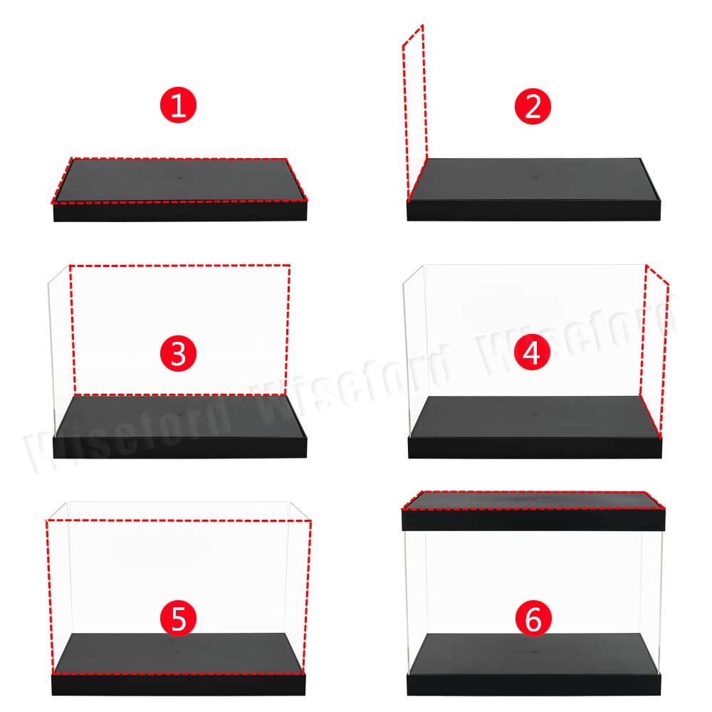 Teca Plexiglass 37,5 x 19 x 23 cm Vetrina Acrilico Espositore per Action Figure 17cm Modellino Bambole Scala 1/12