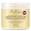 Shea-Moisture-Strengthen-Restore-Leave-In-Conditioner-16-Ounce-Pack-of-1 Shea Moisture Leave in Conditioner with Jamaican Black Castor Oil for Hair Growth, Strengthen & Restore, Vitamin E, Curly Hair Products Safe for use on Hair Color, 15 Oz