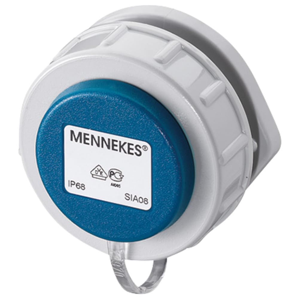 Prise de montage Schuko 16A 2p+E 230V IP68 connecteur mâle bleu MENNEKES 17038