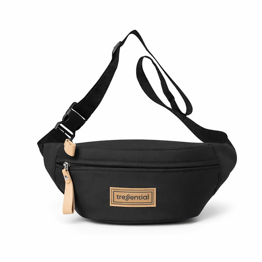 StreetSnap Waist Bag for Men Women | Cross Body Fanny Pack Sling Bag for Hiking, Travel, Camping, Outdoor Sports, Cycling | Money Belt with Adjustable Strap (Black)