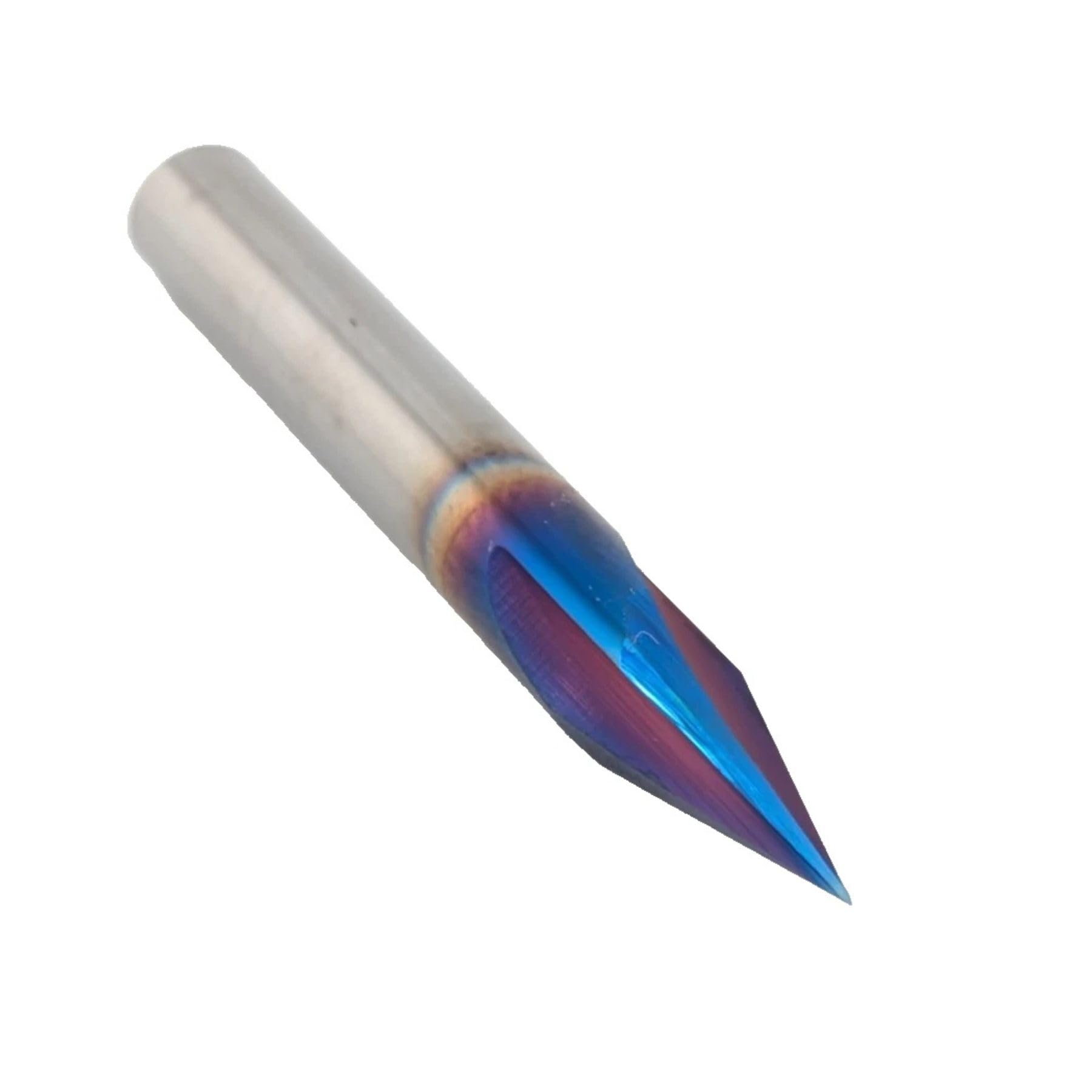 30 Degree Engraving V Groove Router Bit, 1/4 Inch Shank TiAlN Coated Carbide V Bit, 3 Flute Chamfer End Mill for CNC Engraving, Chamfering, Lettering, Sign Making, Wood, MDF, Acrylic, Aluminum