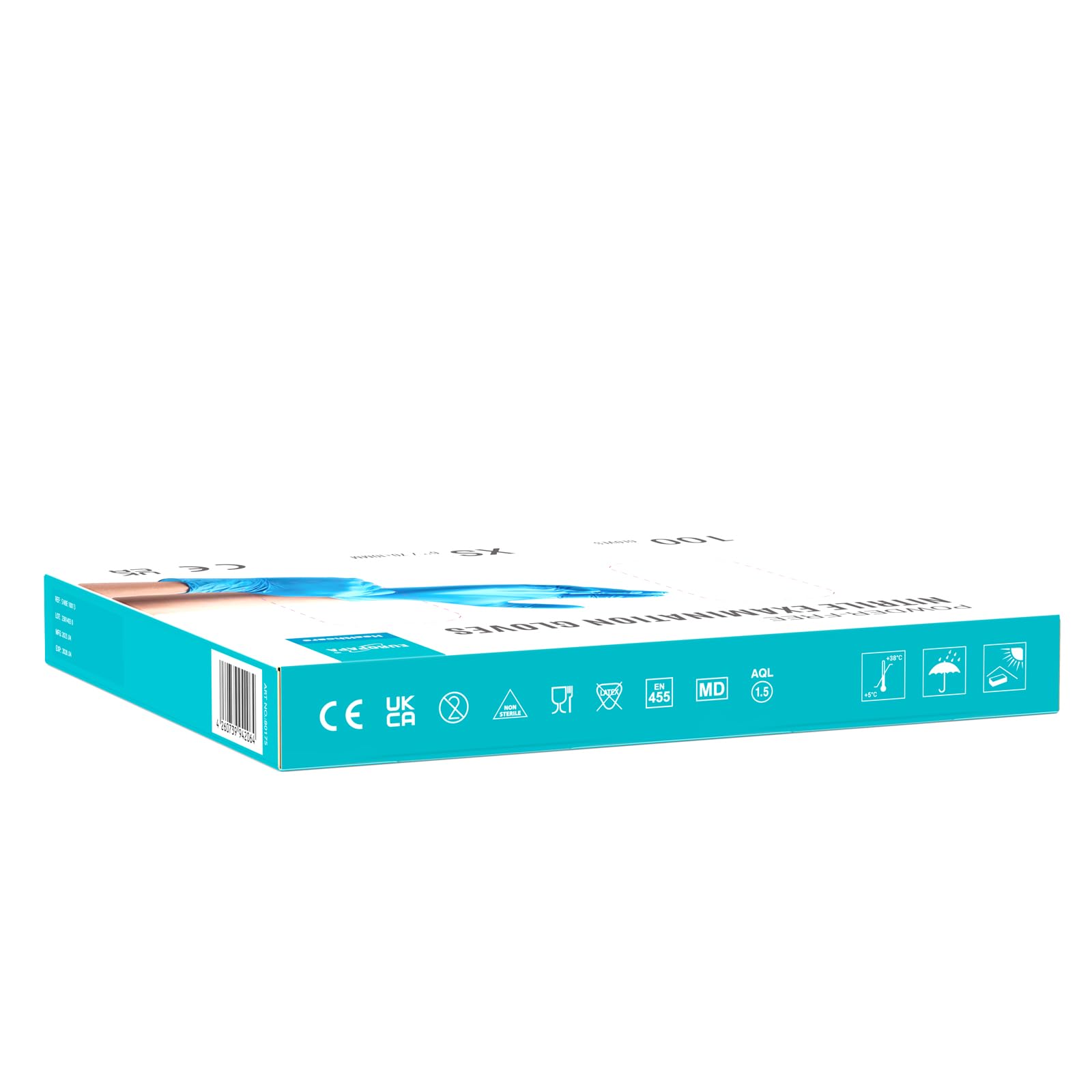 EUROPAPA® - 100 Guanti Monouso In Nitrile, Senza Lattice, Non Sterili (XS, Blu)