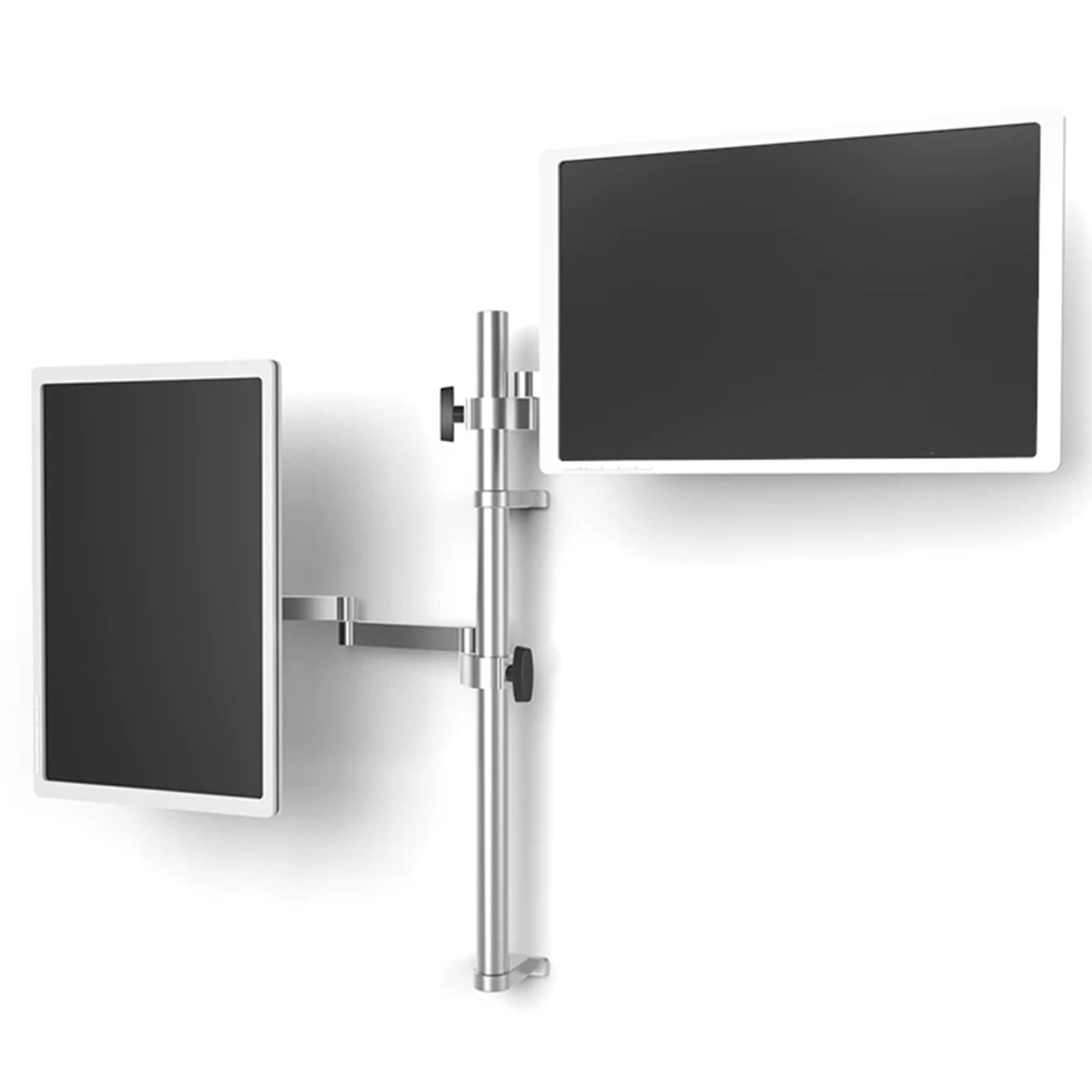 SICWEDIM Dual Monitor Wall Mount, Computer Screen Wall Bracket, Angle And Height Adjustable, For 16-32" Screens, Each Holds Up To 8kg, For Industrial & Office Use (75cm)