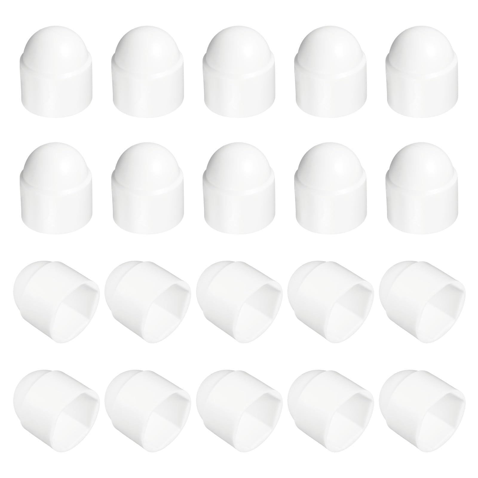 sourcing map Nut Protection Cap, 20Pcs M20x30x40mm - Plastic Hexagonal Screw Protection Cap, Dome Acorn Hex Head Bolt Covers, Waterproof Decorative Caps (White) — image 1