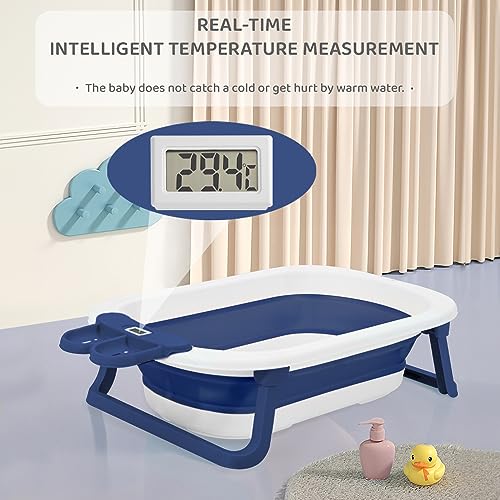 Image of StarAndDaisy Baby Bath Tub for 0 to 5 Years /Folding Large Baby Bathtub with Temperature Meter /Safe & Comfortable Bathing tub for Kids