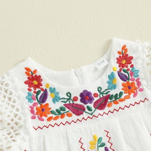 Toddler Baby Girls Mexican Dress Traditional Embroidered Floral Cinco De Mayo Outfit Summer Folklorico Fiesta Dress4