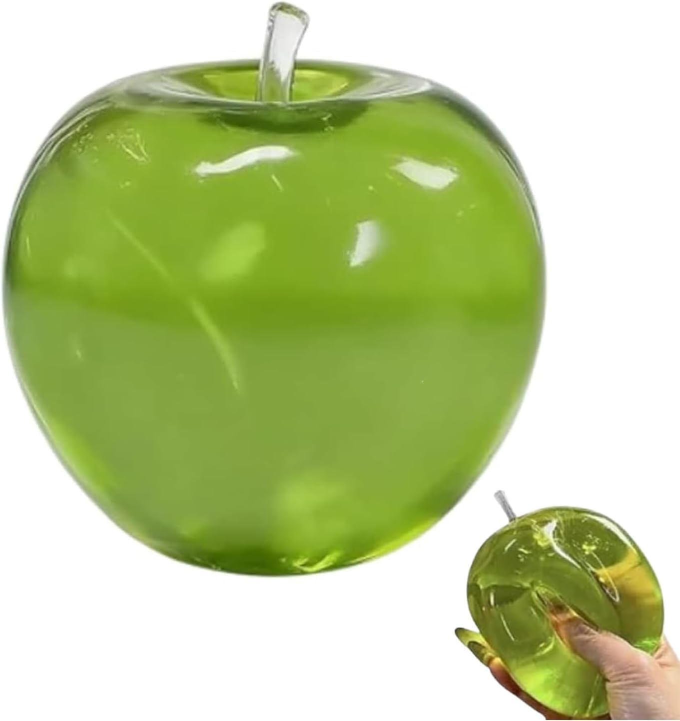 Apple Squishy, 2026 New Realistic Shaped Squeezes Balls, Fruit Squeeze Slow Rising Stress Relief Soft Cute Anxiety Apple Gifts Party Favor (Apple-Green)