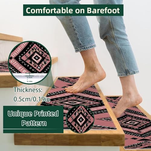 Tapis d'escalier antidérapants 20,3 x 76,2 cm à haute adhérence pour intérieur - 3