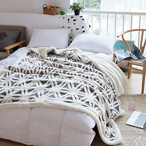 LOMAO Sherpa Fleece Blanket for Mom Cozy Soft Throw Blanket for Women Men Birthday Gifts Dual Sided Couch Sofa Bed Blanket (Grey, 90''x90'') by LOMAO - Image 7