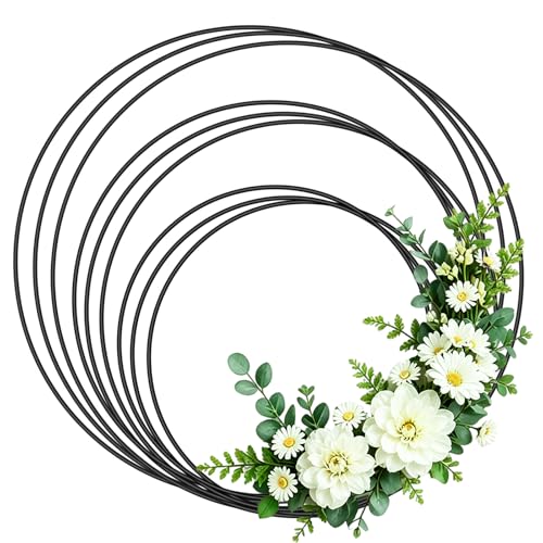 Metallringe zum Basteln 9 Stück,20, 25 & 30 cm, Schwarze Dekoringe