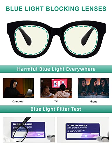 Image of Eyekepper 4 Pack Reading Glasses Oversized Blue Light Filter Glasses Women Readers +1.00