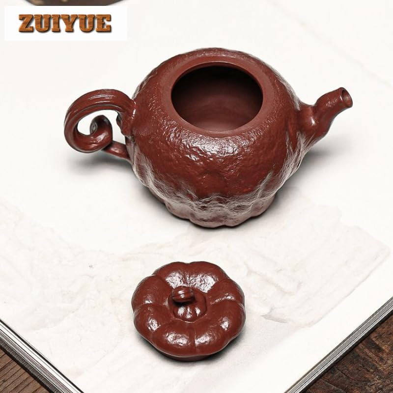 Tetera Infusiones Teteras de arcilla púrpura Retro de 200ml, tetera hecha a mano de barro de mineral crudo con infusor, juego de té Zisha, teteras artesanales, cafetera Teapot