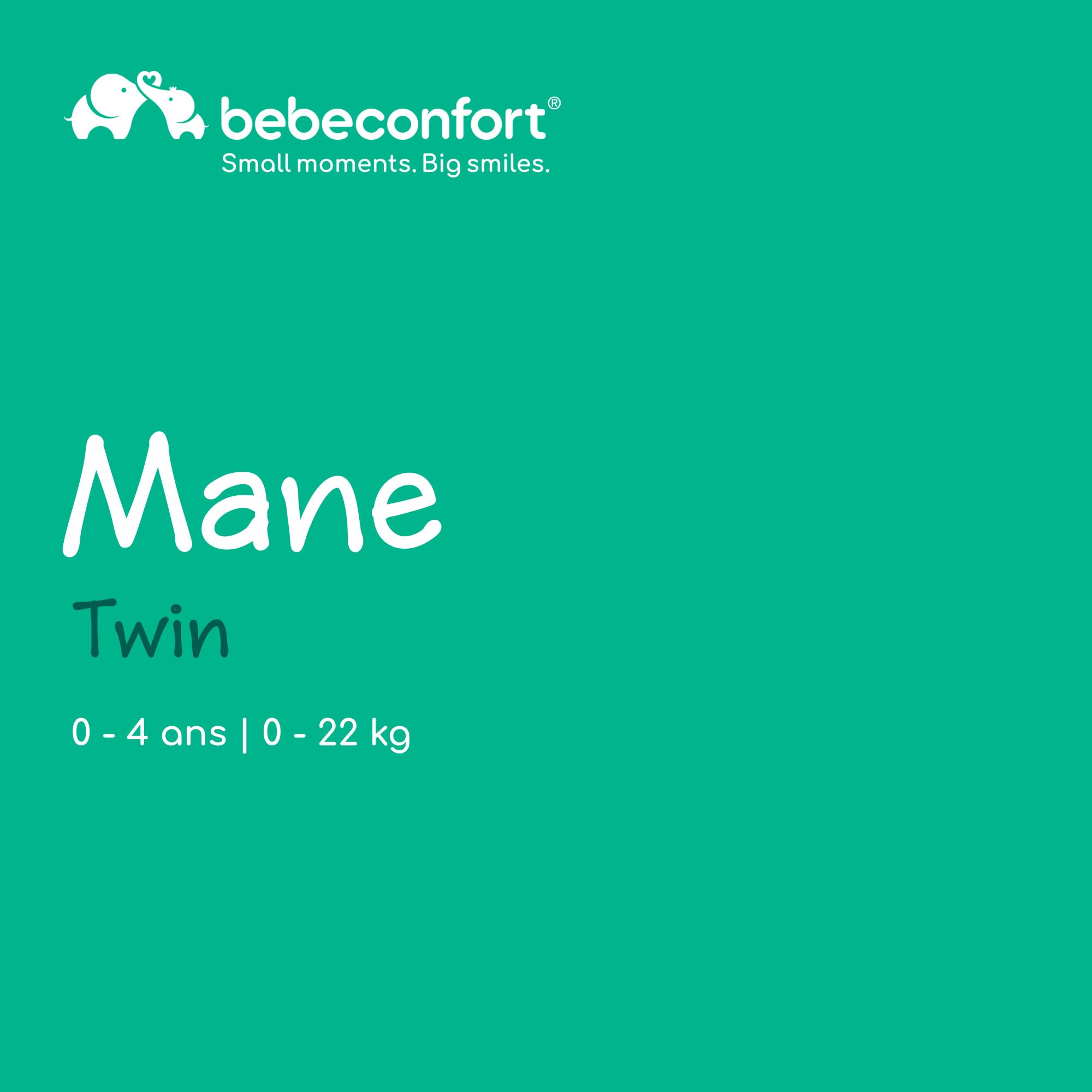 Bebeconfort Mane, Poussette Double, 0+ à 22 kg, Pliage Automatique, Inclinable À Plat, Arceau Pivotable, Harnais 5 Points, Fenêtre En Filet, Housse De Pluie, Sac De Courses (8 kg), Mineral Graphite