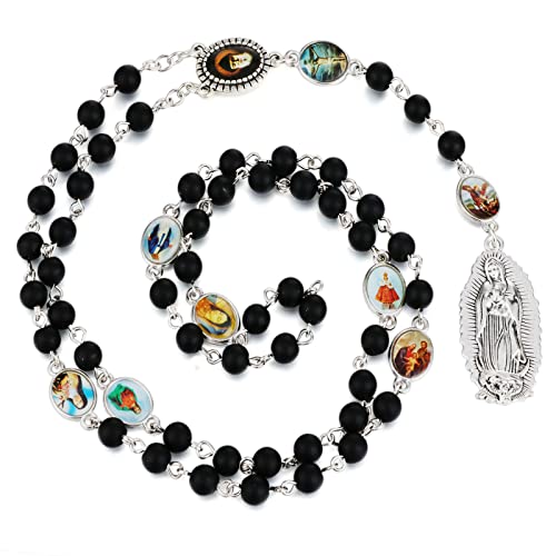 Chaplet of Seven Sorrows Rosary Virgin Mary Prayer Beads Chain Our Lady Crucifix Cross Necklace