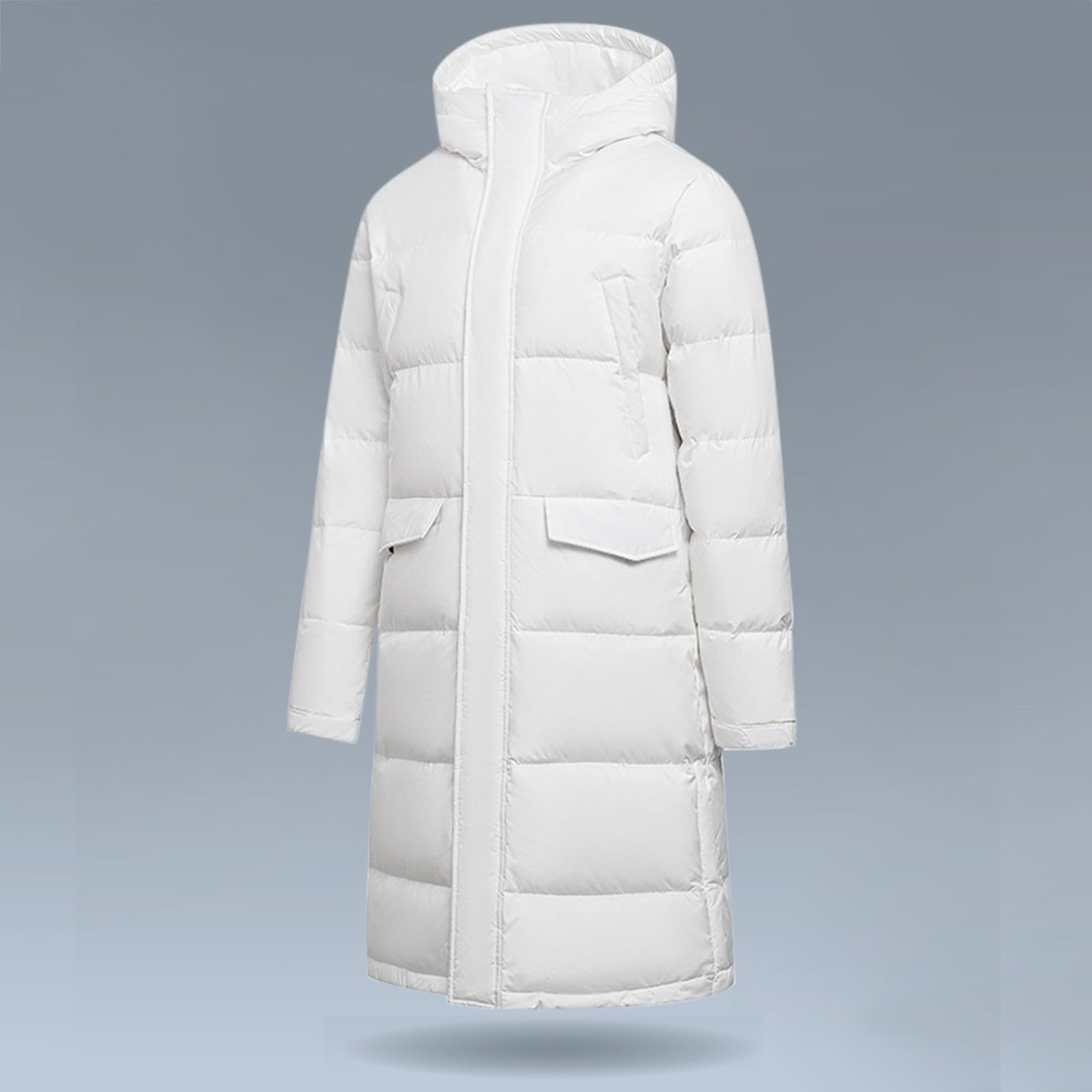 Giacca trapuntata da uomo con cappuccio, piumino lungo da uomo spesso invernale lungo piumino invernale con cappuccio impermeabile isolato piumino spesso piumino caldo piumino parka da uomo