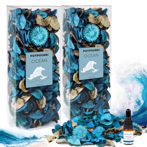 Scent-Hi Natural Ocean Scented Pot Pourri with 10ml Essential Oil
