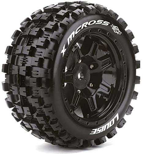 L-T3352BM Louise Tires & Wheels X-MCROSS on Black Wheels for ARRMA Kraton 8S (MFT) (2)