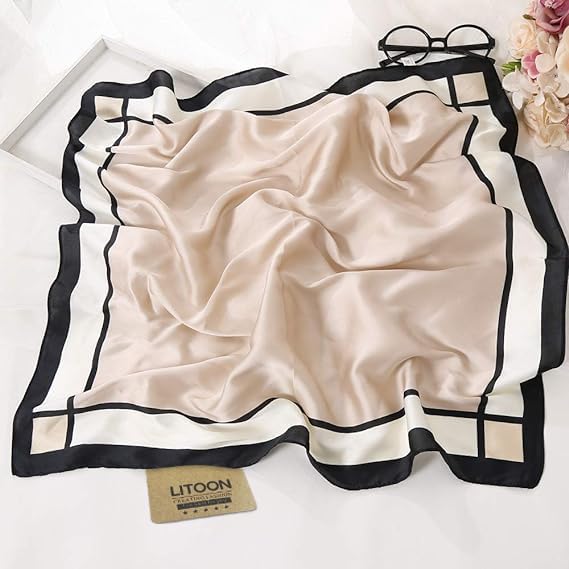 Kerchief Neck Scarf Women Square Kerchief, Silk Scarf Bandanas Headband 23.6x23.6 inch 5