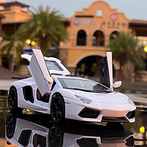 Image of 132 Lamborgini Toy Car for Kids Diecast Metal Car Scale Model LP750 Light Sound Pullback Openable Door