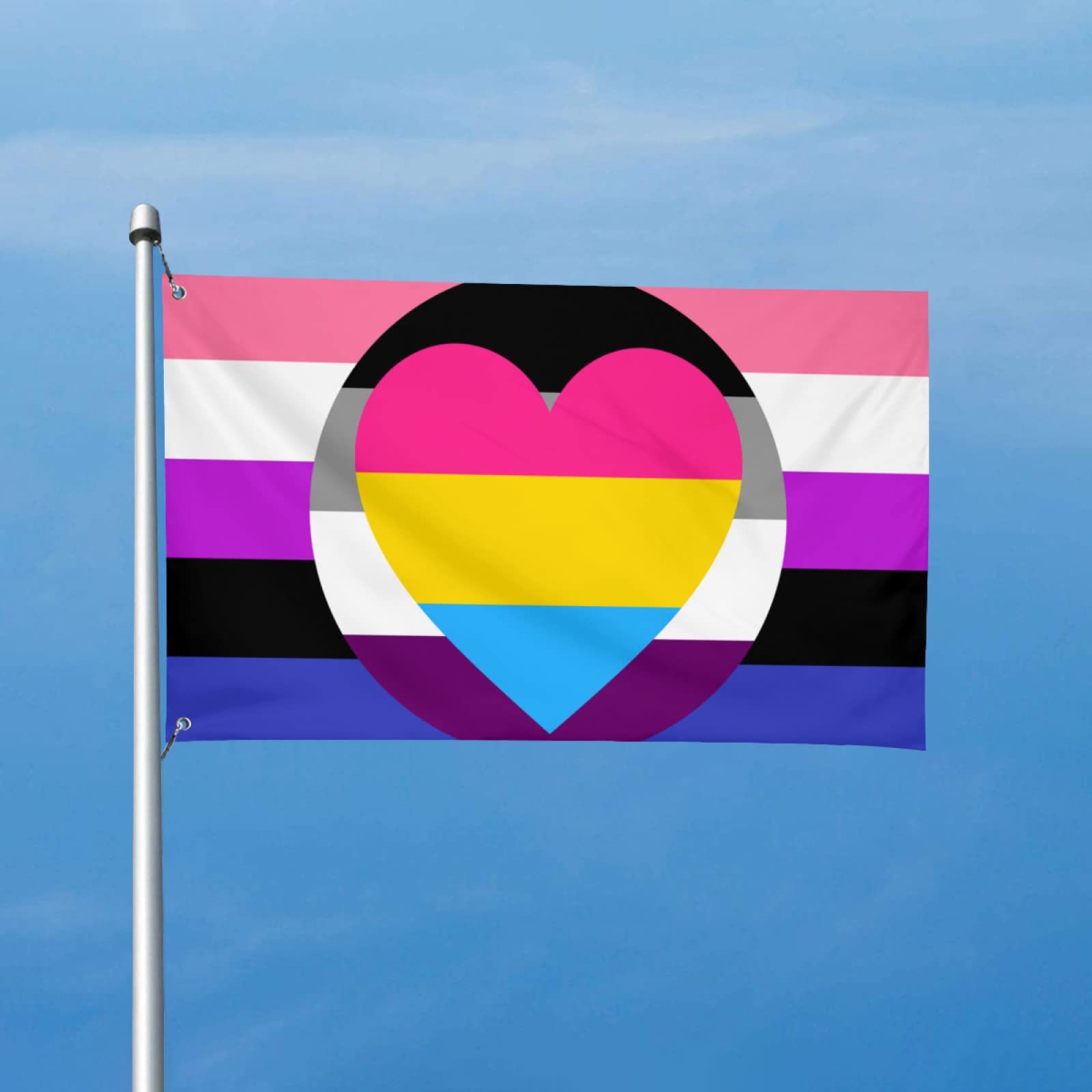 Amazon.com : Asexual Ace Panromantic Pan Genderfluid Heart Pride