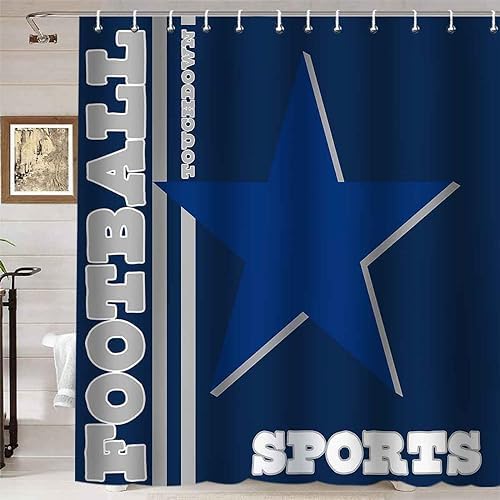 Camille&Andrew 4PCS/Set Navy Blue White Texas Star Shower