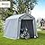Outsunny 6' x 8' Carport Portable Garage, Heavy Duty Storage Tent, Patio Storage Shelter w/Anti-UV PE Cover and Double Zipper Doors, for Motorcycle Bike Garden Tools, Light Gray