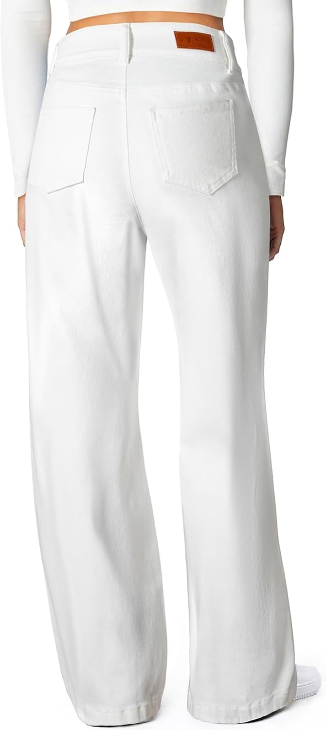 Sidefeel Women's Wide Leg Jeans High Waisted Stretchy Straight Leg Jeans Trendy Seamed Front Loose Denim Pants - Image 2