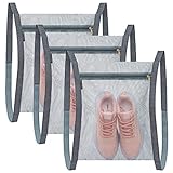 3 Pcs Shoe Drying Bag, Sneaker Bags for Dryer, Bag for Drying Shoes, Reusable Shoe Dryer Mesh Bags, Honeycomb Net Laundry Bags with Zipper & Strap for Washing Machine, Shoes, Clothing, 15.7x13.8 Inch
