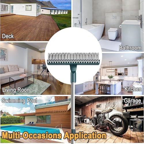 Image of 3 in 1 Bathroom Tiles Cleaning Brush with Wiper Squeegees, with Long Handle Bathroom Floor Window Cleaning Viper(3 in 1 Wiper with Brush)