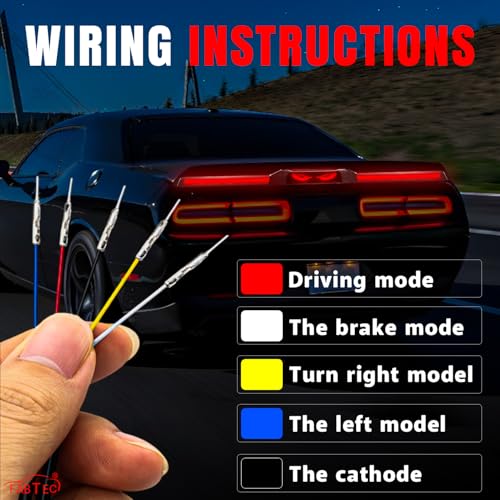 Image of FABTEC LED Car Spoiler Brake Light Strip | Devil Eye Rear Wing Third Brake Light with Turn Signal, Running Light & Brake Function | Universal Sedan Car Accessories Rear High Mount Stop Lamp