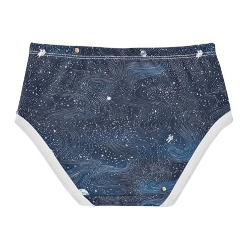 ZZKKO Universe Astronaut Planet Girls Underwear Toddler Panties for Girls Comfort Brief Size 2-8T2