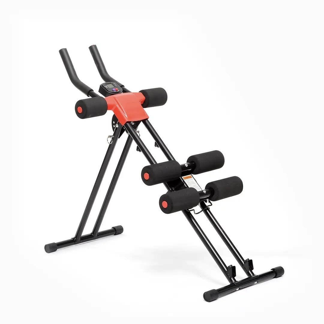 Banco Abdos plegable con guía de ejercicio, máquina abdominal multifunción con pantalla LCD, banco muscular reclinable, dispositivo de fitness para casa, carga 120 kg + guía de ejercicio
