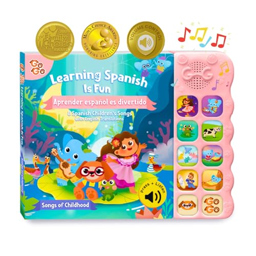 GO GO Spanish Musical Book Vol. 1: 8 Bilingual Songs, Learning Toy for Ages 1-3, Spanish Nursery Rhymes, Libros en Español para Niños, Interactive Libros Infantiles, Engaging Language Tool for Kids