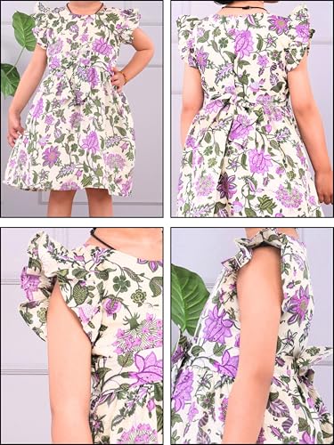 Image of Girls Pure Cotton Soft Frock with Astar, Printed Multicolor for Girl Child