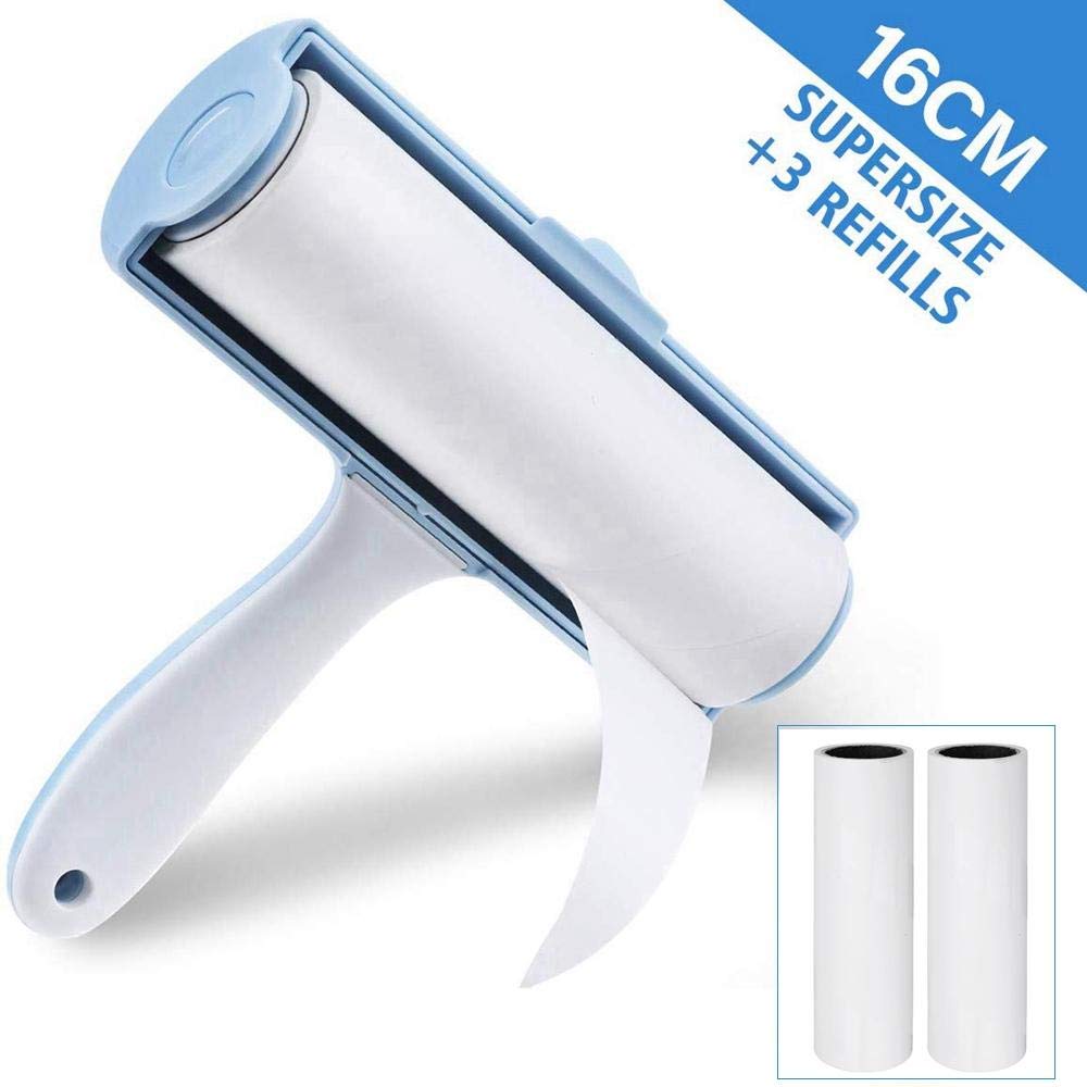 Tierhaarentferner Blau Sticky Roller Set Sticky Dust Paper Tearable Klebebürste Kleidung Fusselbürste Haarentfernungsset Mit Griff 2Set