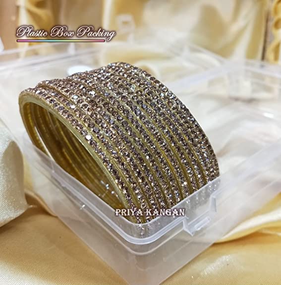Sholey Silk Glass Bangles Set Pack of 12 (2.80_Large)