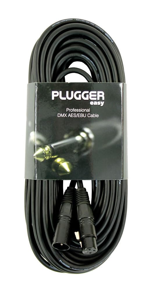 Plugger Câble DMX XLR femelle 3b/mâle 3b 20m Noir