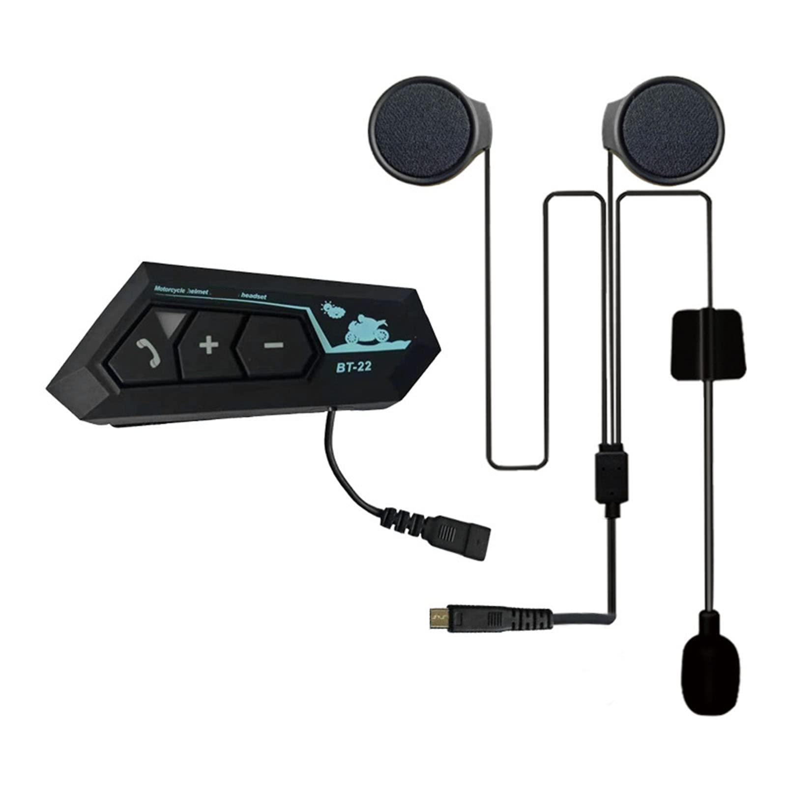 Auricolare BT5.0 per Moto, Microfono Integrato con Riduzione del Rumore, Segnale Stantio, Suono Stereo, Casco da Moto, Auricolare per attività all'aperto, Sport