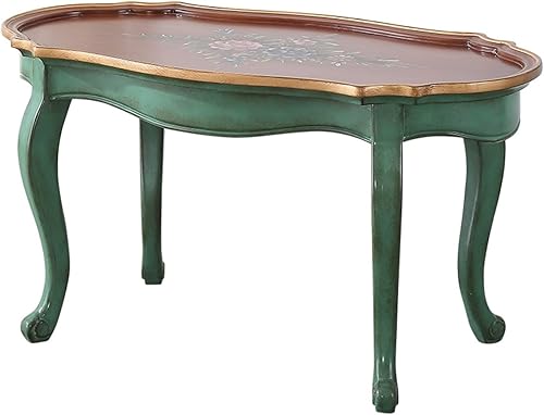 Miniatura 1 de Couch Side Tables American Style Rustic Oval Coffee Table Small Apartment Living Room Leisure Coffee Table Mediterranean Retro Painted Coffee Table